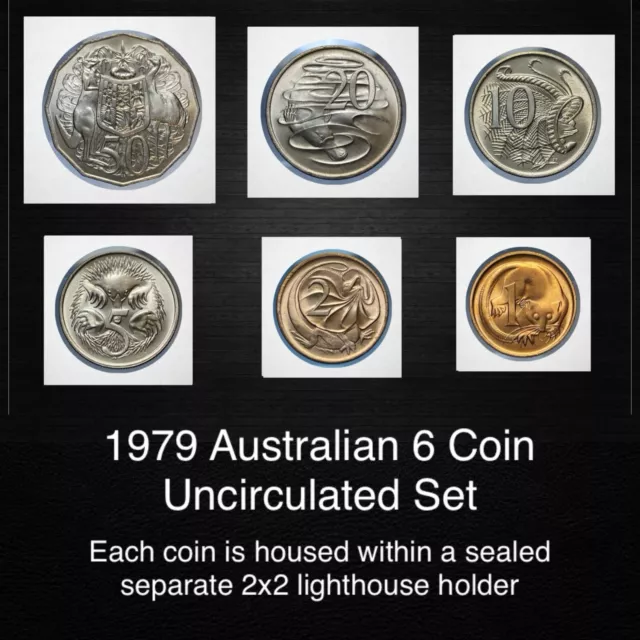 Royal Australian Mint 1979 Uncirculated Decimal  6 X Coin Set 2