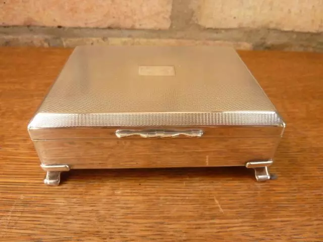 vintage Aristocrat Art Deco cigarette box  Silver Plated