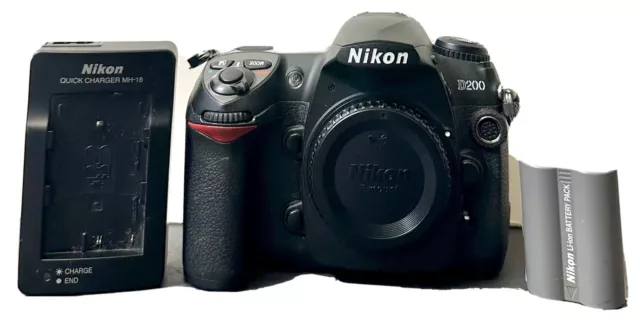 Nikon D200 10.2MP DX Format CCD Image Sensor Digital SLR Camera Black Body Only