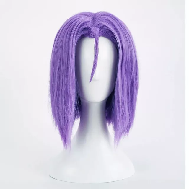 Anime Pokemon Rocket Team James Cosplay Wig Halloween Party Short Purple Hair