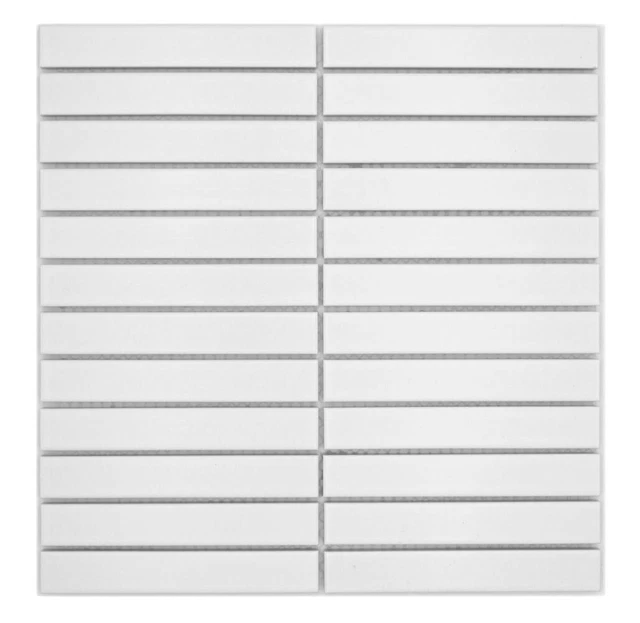 Mosaïque Blanc Stäbchenoptik Céramique Mat Rectangle Sol Mur Cuisine Douche