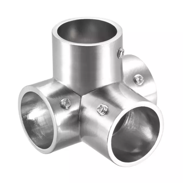 90 Degree 4-Way Zinc Alloy Rail Elbow Fitting Brushed for 25mm/1" OD