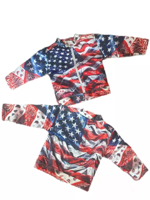 Stylist Addicts American Flag Jacket Unisex Kids Size 4/5 Long Sleeve Full Zip