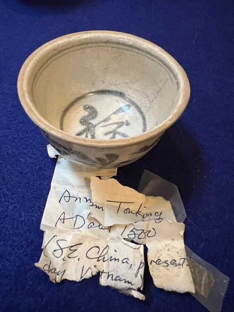Ephemera Note: ANNAM TONKING About 1500 SE China Present Day Vietnam-Blue Bowl