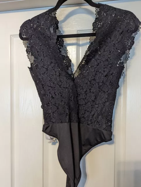 NEW ZARA BLACK Lace BodySuit Size S $22.00 - PicClick