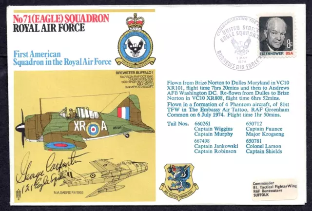 Ld Ed Rossbach Signed Cover Ww2 American Usaf Fighter Pilot George Carpenter Pow