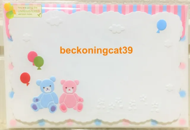 CREATE G Animal Bear Balloon Mini Message Card 8 Buste 4 SET Regalo per...
