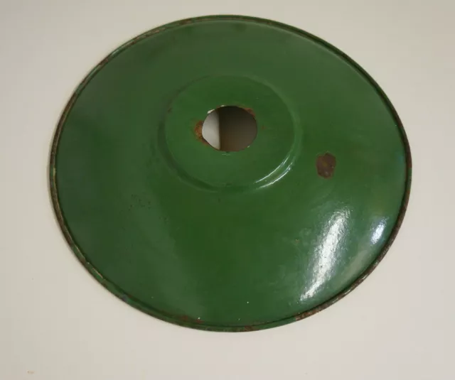 Vintage FRENCH Industrial GREEN Enamel Light Shade Lamp Lighting LARGE 30 cm