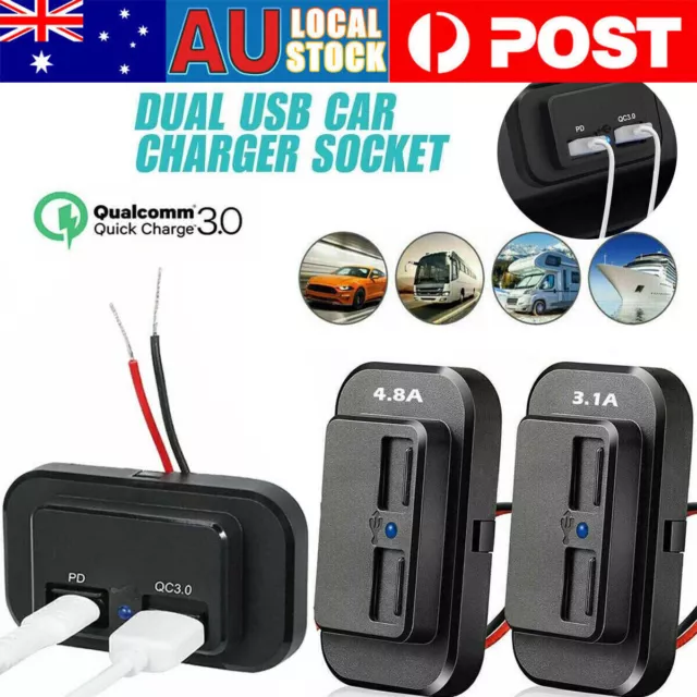 12V USB OUTLET Dual Charge with Voltmeter and Switch, Multifunction USB  H7H5 $20.73 - PicClick AU