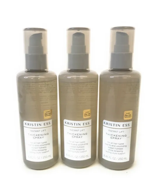 Kristin Ess Instant Lift Thickening Spray, For All Hair Types, 8.45oz, Lot of 3