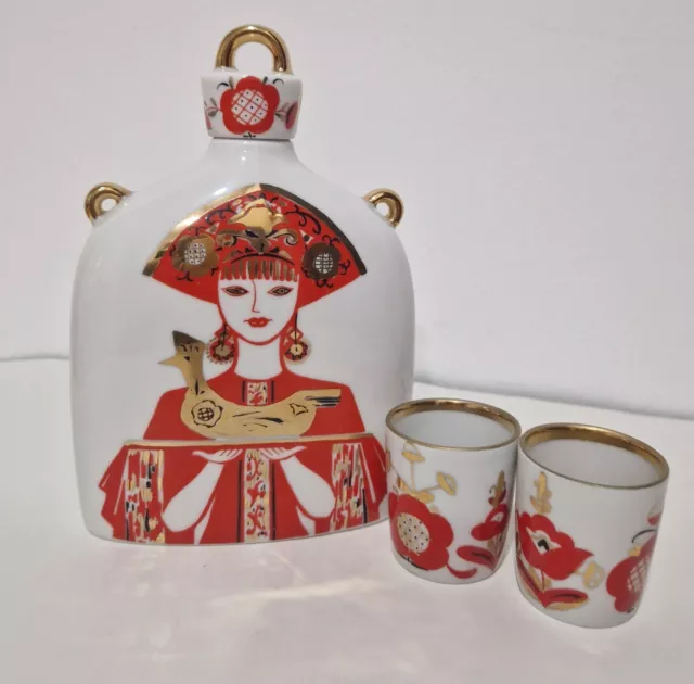 Lomonosov Porcelana Juego de SAKI japonés vintage hecho en la URSS