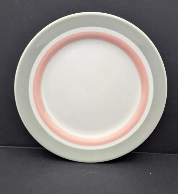 Vintage Shenango Plate Pink & Gray Restaurant China Rim Rol Ware 7 1/8"