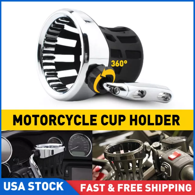 Motorcycle Cup Holder Handlebar Mount Beverage Drink Water Bottle For ATV Bike