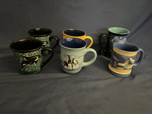 Sea World Coffee mug Lot Of 6 3d