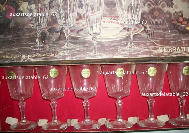 Cristal d'Arques 6 verres a vin modèle versaille neuf