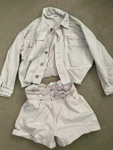 Zara Kids two piece denim shirt shorts Summer outfit 10 years