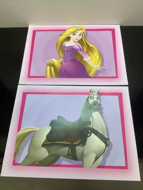 Disney Picture Wall Art Colourful Poster Large X2 Bundle Tangled Rapunzel