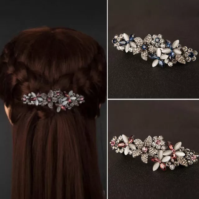 Cristallo Floreale Forcina Donna Strass Alloy Capelli Clip Festa Barrette Spil -