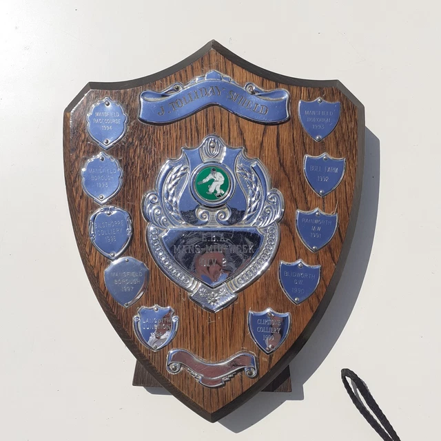VINTAGE ANTIQUE Wooden Shield Award Trophy 1994