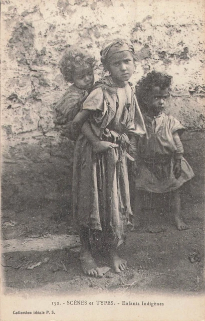 Cp Scenes Et Types Enfants Indigenes