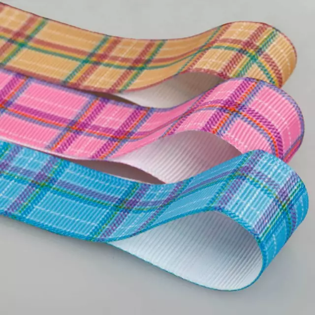 Ruban madras bande Neotrims petersham grosgrain imprimé tartan carreaux