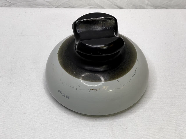 Vintage Large Heavy Brown Gray Ceramic 4 inch High Voltage Power Line Insulator