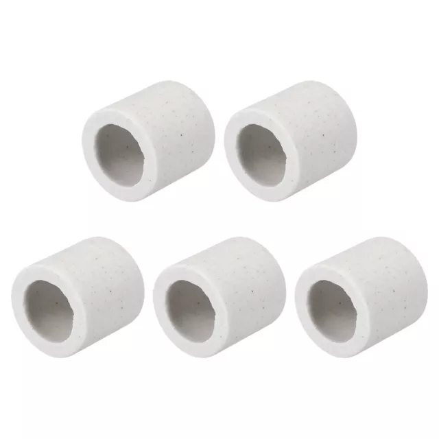 10mm Dia Ceramic Insulation Tube Single Bore Porcelain Insulator Pipe 5 Pcs