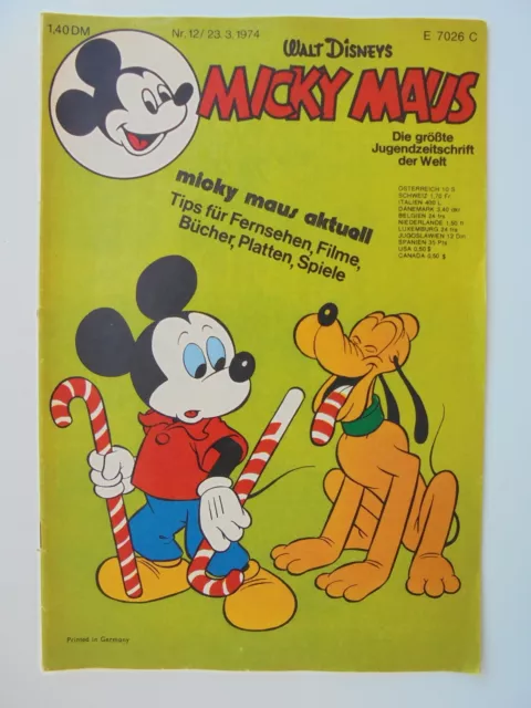 1x Comic -Micky Maus Nr. 12 - 1974 - Walt Disneys - Z. 1-2