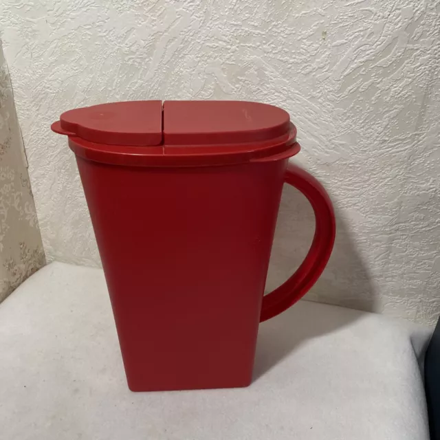 Tupperware Large Impressions Pitcher One Gallon Red