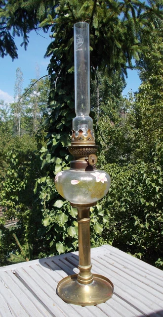 Lampe Öl 19. Jhd. Glasiert