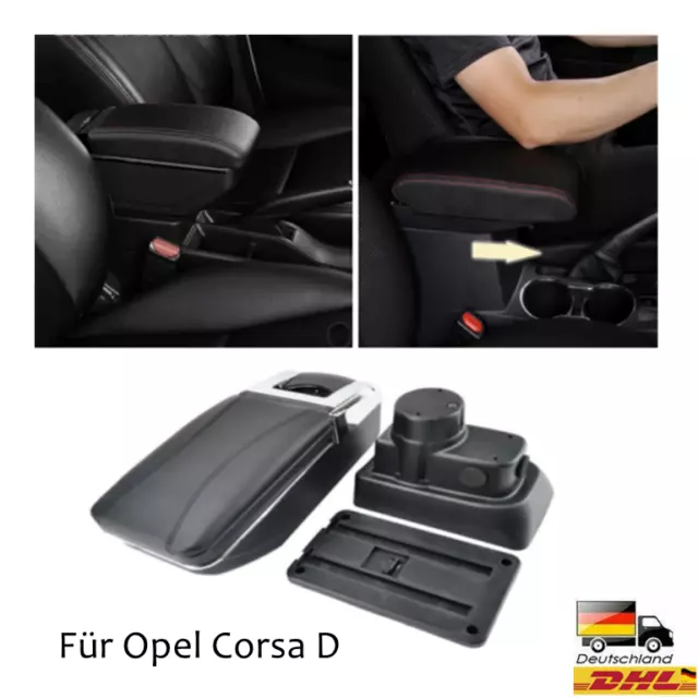 Mittelkonsole Armauflage Mittelarmlehne Kunstleder Für Opel Corsa D Schwarz Neu