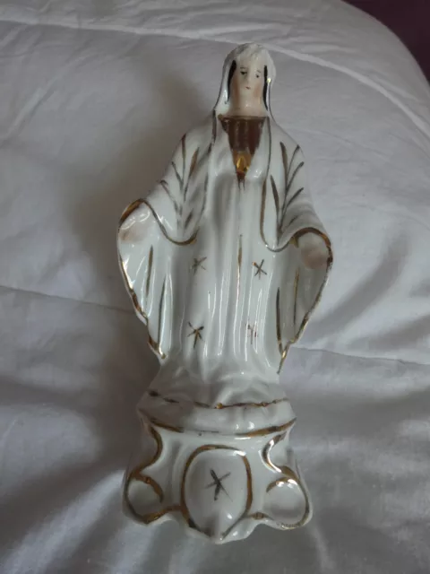 Superbe Vierge Ancienne En Porcelaine De Paris