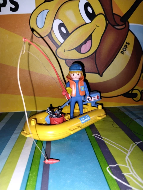 Playmobil 3574 - Bateau Pneumatique Jaune Du P&ecirc;cheur (MER) - Usato