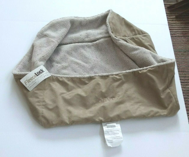 Orvis FLEECE wraparound rectangle COVER ONLY dog bed X-SMALL Tan / Oatmeal - NEW