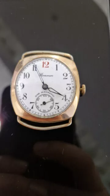 Roamer Non Magnetic 1927-28 Trench Watch. Non Working. MST175. PRESSED GOLD