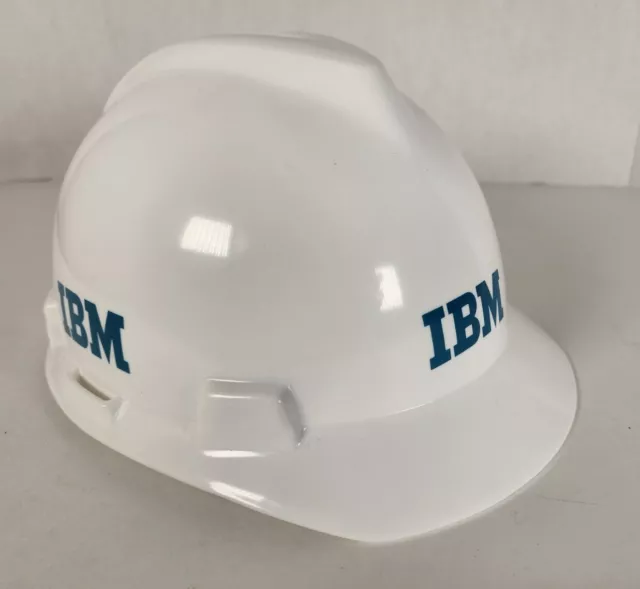 Vintage 1986 IBM White Hard Hat Plastic ANSI Z89.1 MEDIUM NEW OLD STOCK