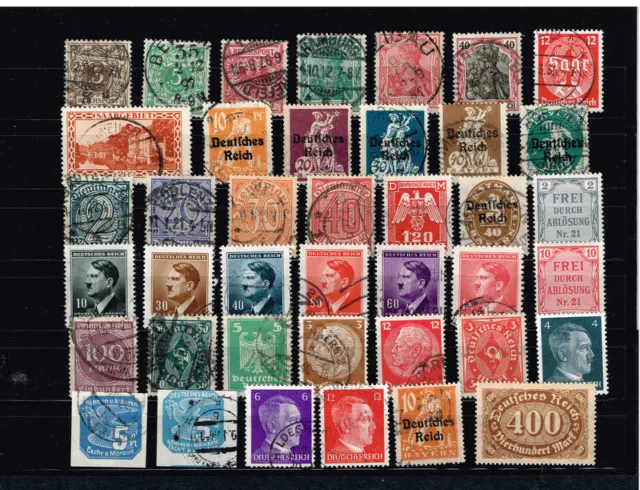 Briefmarken Deutsches Reich Lot ab Reichspost 40 Marken Gestempelt/Postfrisch *