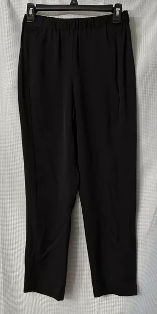 NWT Theory Thorene Modern GGT Womens Designer Black Silk Pull On Pants Size P/TP