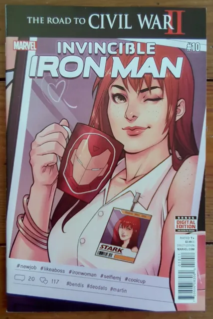 Invincible Iron Man 10, 2Nd Riri Williams, Marvel Comics, August 2016, Vf