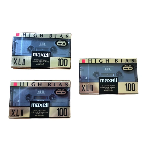 MAXWELL High Bias XL II 100, Cassette Tape, BLANK, still in package lot of 3