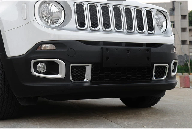 Griglia Paraurti Anteriore Per Jeep Renegade 2015-2018 - Copertura In Rete Nera ABS