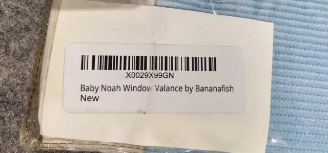 Banana Fish Kids Baby Noah Collection Window Valance Blue 72" NWT 3