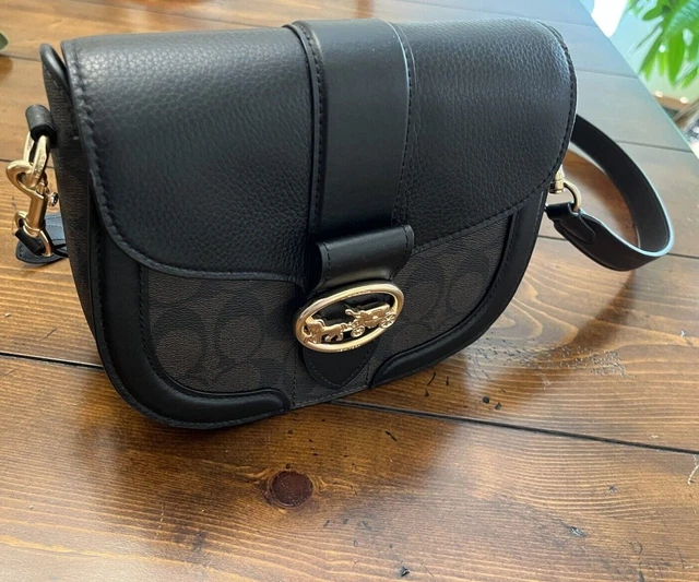 COACH SADDLE Shoulder Crossbody Bag in Signature Canvas Dark