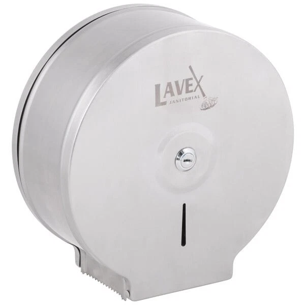 Toilet Tissue Dispenser Jumbo 9" Single Roll Stainless Steel Wall Mounted Key