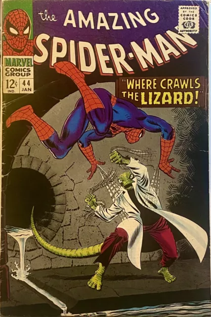AMAZING SPIDER-MAN #44 (1967) 2nd APP OF THE LIZARD! HOT🔥KEY🗝️ HIGH GRADE !