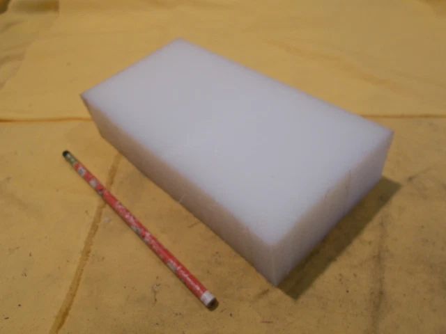 NATURAL UHMW BAR machinable plastic flat sheet stock 1 3/4" x 4" x 8"