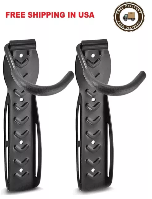 Bike Wall Mount Rack for Garage - 2 Pack Adjustable Steel Bike Hanger Wall Mount