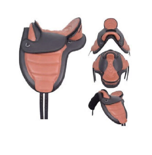 Treeless Freemax Selle de cheval synthétique Beige clair Taille 25,4 cm à 45,7 cm Circonférence assortie 38,1 cm
