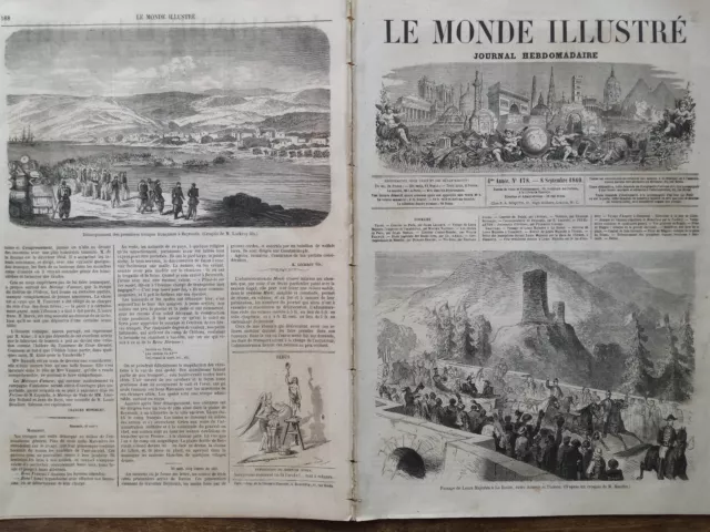 Le Monde Illustre 1860 N 178 Passage De Leurs Majestes A La Roche Entre Annecy..