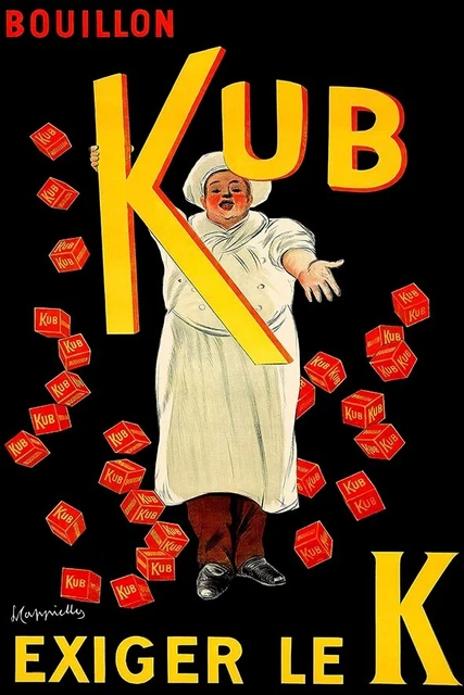 Poster Manifesto Locandina Pubblicità Stampa Vintage Dado Brodo Francese Kub